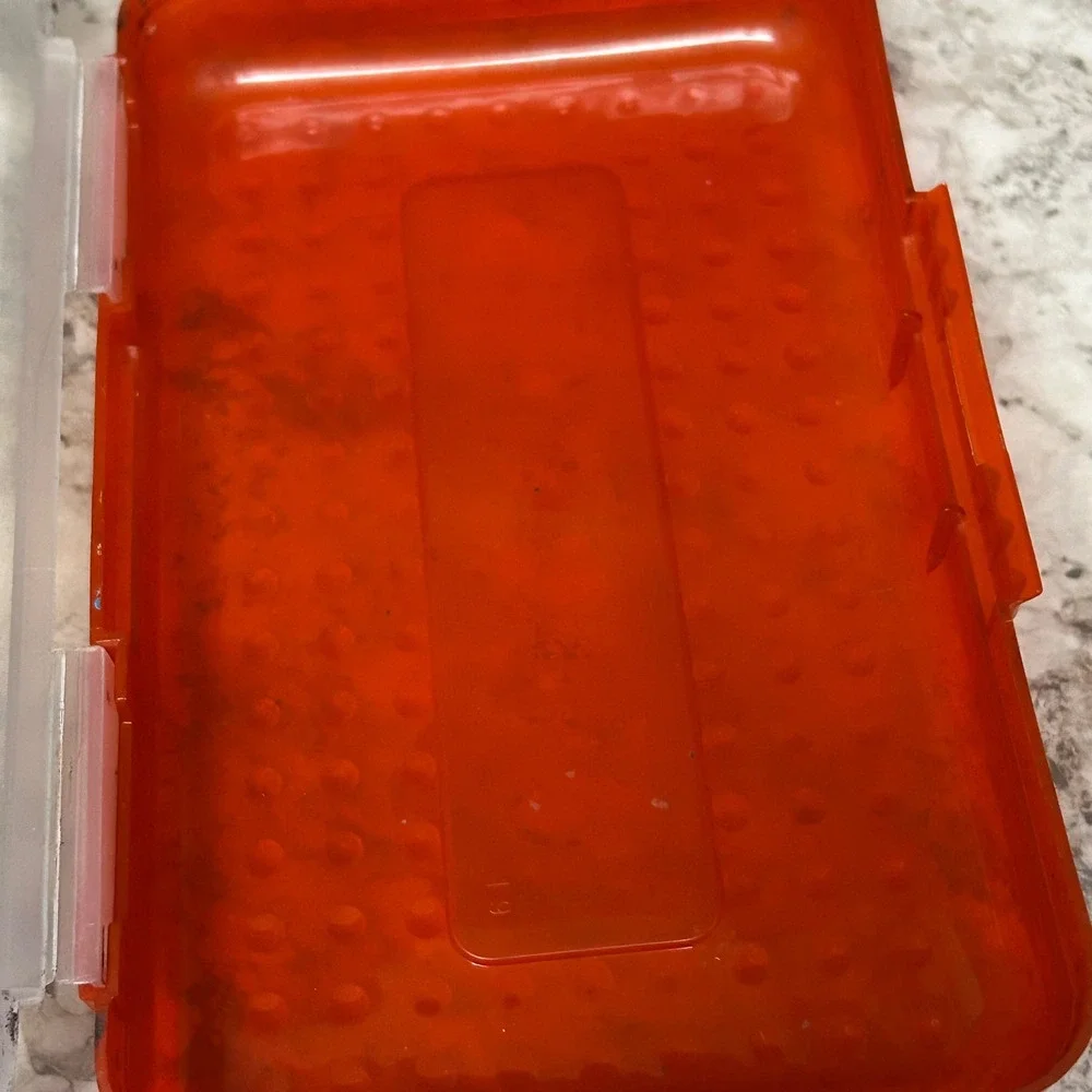 Eldon SpaceMaker Pencil Box Orange Vintage 90s Plastic School Supply Case